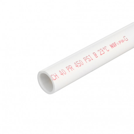 1" x 1ft PVC Pipe, Solid Core, Sch40 Charlotte Pipe