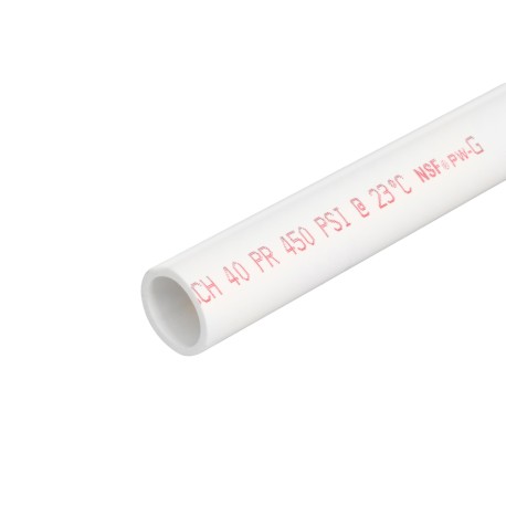 1" x 3ft PVC Pipe, Solid Core, Sch40 Charlotte Pipe