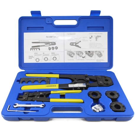 Everhot PEX Crimp Tool Kit w/ Decrimper for sizes 3/8", 1/2", 5/8" and 3/4"