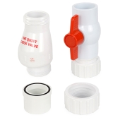 Liberty Pumps 1-1/2" Quiet PVC Ball & Check Valve Combo w/ Unions, Compression - Image 2