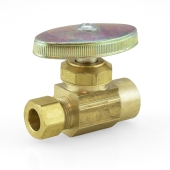 BrassCraft 1/2" Sweat x 3/8" OD Compr. Straight Stop Valve (Multi-Turn), Rough Brass, Lead-Free - Image 1
