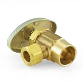 BrassCraft 1/2" Sweat x 3/8" OD Compr. Angle Stop Valve (Multi-Turn), Rough Brass, Lead-Free - Image 2