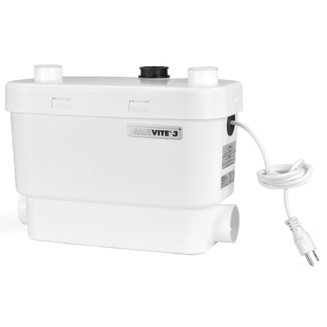 Saniflo SaniVITE Automatic Drain Pump w/ 3.7 Gal Basin, 1-1/2" Connections, 4' cord, 4/10 HP, 120V