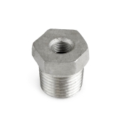 Everhot 1/2" x 1/8" 304 Stainless Steel Hex Bushing, MNPT x FNPT threaded - Image 1