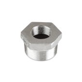 Everhot 1-1/4" x 3/4" 304 Stainless Steel Hex Bushing, MNPT x FNPT threaded - Image 1