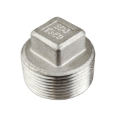 Everhot 1-1/4" 304 Stainless Steel Square Head Plug, MNPT threaded - Image 1