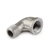 Everhot 1/2" 304 Stainless Steel 90&deg; Street Elbow, MNPT x FNPT threaded - Image 2