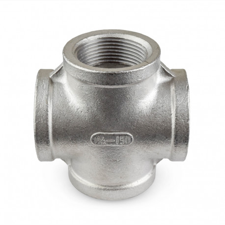 1-1/4" 304 Stainless Steel Cross, FNPT threaded Everhot