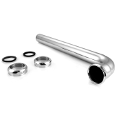 Matco-Norca 1-1/4" x 8", 17GA, Slip Joint Elbow/Waste Bend, Chrome Plated Brass, w/ Solid Brass Slip Nuts - Image 2