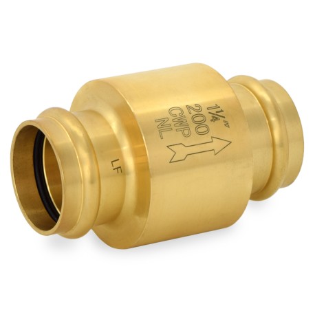 Wright Valves 1-1/4" Press Spring Check Valve, Lead-Free
