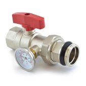 Everhot Manifold Ball Valve w/ Temperature Gauge (red handle) - Image 3