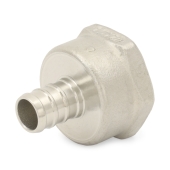 Boshart 1/2" PEX x 3/4" Female Threaded Adapter, 304 St. Steel (Lead-Free) - Image 1