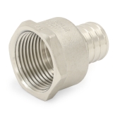 Boshart 1" PEX x 1" Female Threaded Adapter, 304 St. Steel (Lead-Free) - Image 2