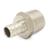 Boshart 1/2" PEX x 1/2" Male Threaded Adapter, 304 St. Steel (Lead-Free) - Image 1
