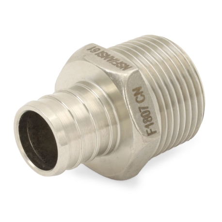 Boshart 3/4" PEX x 3/4" Male Threaded Adapter, 304 St. Steel (Lead-Free)