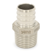 Boshart 3/4" PEX x 1/2" Male Threaded Adapter, 304 St. Steel (Lead-Free) - Image 3