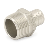 Boshart 1" PEX x 1" Male Threaded Adapter, 304 St. Steel (Lead-Free) - Image 2