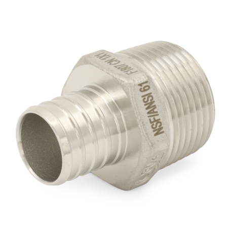 Boshart 1" PEX x 1" Male Threaded Adapter, 304 St. Steel (Lead-Free)