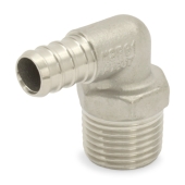 Boshart 1/2" PEX x 1/2" Male Threaded Elbow, 304 St. Steel (Lead-Free) - Image 1