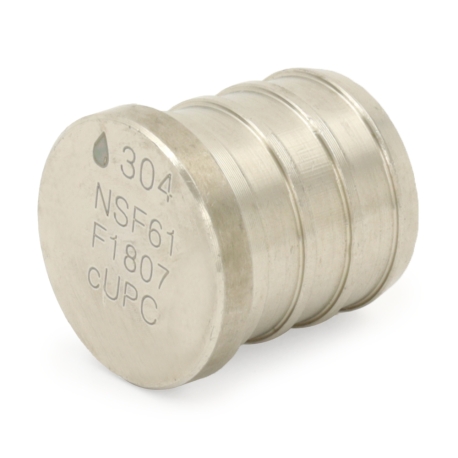 Boshart 3/4" PEX Plug, 304 St. Steel (Lead-Free)