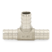 Boshart 1/2" PEX x 1/2" x 1/2" PEX Tee, 304 St. Steel (Lead-Free) - Image 2