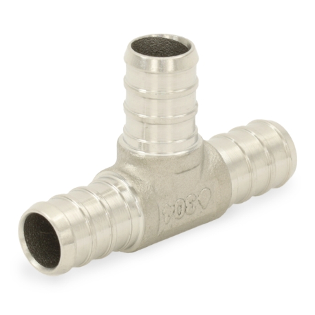 Boshart 1/2" PEX x 1/2" x 1/2" PEX Tee, 304 St. Steel (Lead-Free)