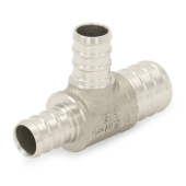 Boshart 3/4" PEX x 1/2" x 1/2" PEX Reducing Tee, 304 St. Steel (Lead-Free) - Image 1