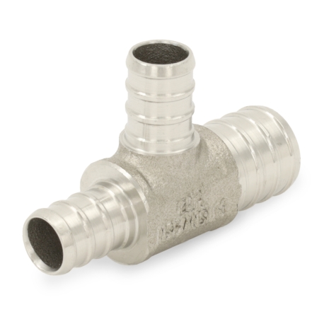 Boshart 3/4" PEX x 1/2" x 1/2" PEX Reducing Tee, 304 St. Steel (Lead-Free)