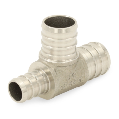 Boshart 3/4" PEX x 1/2" x 3/4" PEX Reducing Tee, 304 St. Steel (Lead-Free)