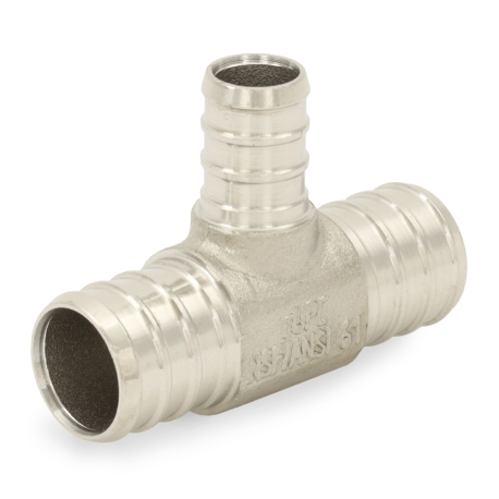 Boshart 3/4" PEX x 3/4" x 1/2" PEX Reducing Tee, 304 St. Steel (Lead-Free)