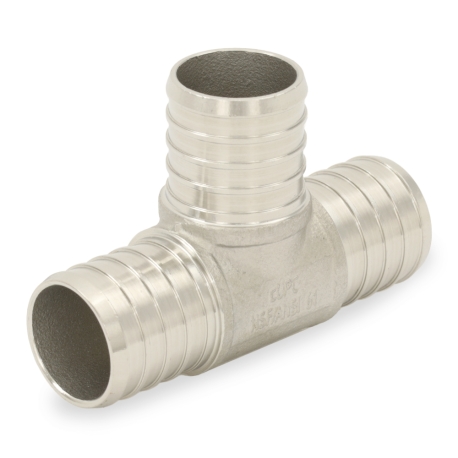 Boshart 1" PEX x 1" x 1" PEX Tee, 304 St. Steel (Lead-Free)