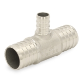 Boshart 1" PEX x 1" x 1/2" PEX Reducing Tee, 304 St. Steel (Lead-Free) - Image 1