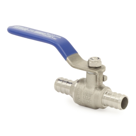 Boshart 1/2" PEX 304 St. Steel Ball Valve, Full Port (Lead-Free)