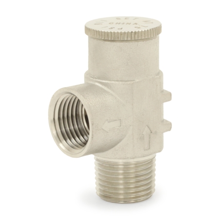Boshart 1/2" MPT, 304 St. Steel Pressure Relief Valve 75 psi (Lead-Free)