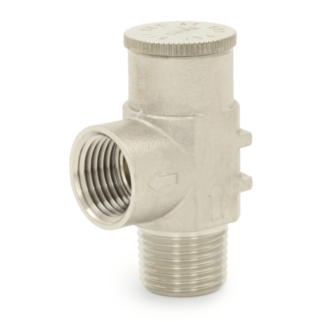 Boshart 1/2" MPT, 304 St. Steel Pressure Relief Valve 100 psi (Lead-Free)