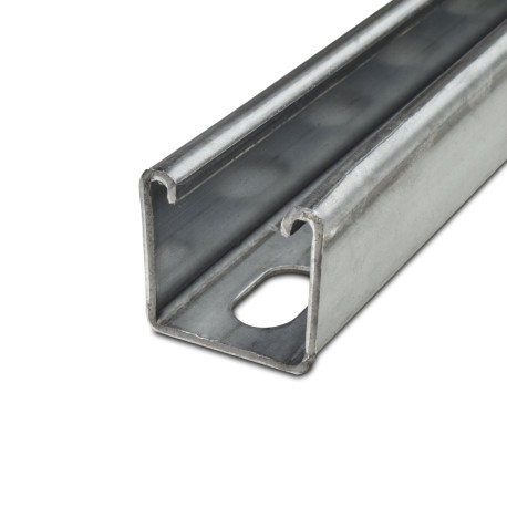 Haydon 6ft Standard (1-5/8" x 1-5/8") Metal Strut Channel, Pre-Galvanized Steel, Half-Slotted, 12-Gauge