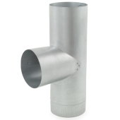 Juniper Industries 5" Galvanized Flue Tee, 24" Length, 26 GA - Image 1