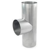 Juniper Industries 8" Galvanized Flue Tee, 24" Length, 24 GA - Image 1