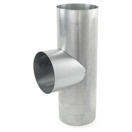 Juniper Industries 8" Galvanized Flue Tee, 24" Length, 24 GA