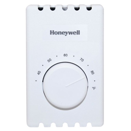 Honeywell T410B Line Voltage Thermostat w/ Positive OFF, DPST, Electric Heat Only, 120/208/240/277V, 5000W