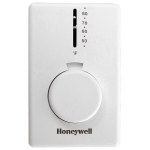 T4398A Line Voltage Thermostat w/ Thermometer, SPST, Electric Heat Only, 120/208/240/277V, 5000W