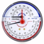 Tridicator, 1/4" NPT, 3-1/8" Dial, 60-320F, 75 psi max., 1.65" stem
