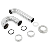 Everhot 1-1/2" Brass Tubular P-Trap (incl. 1-1/4" Reducing Washer), 22GA, Chrome Plated - Image 2