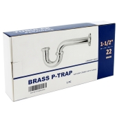 Everhot 1-1/2" Brass Tubular P-Trap (incl. 1-1/4" Reducing Washer), 22GA, Chrome Plated - Image 3