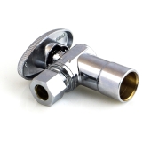 Everhot 1/2" Sweat x 3/8" OD Compr. Angle Stop Valve (1/4-Turn), Lead-Free - Image 2
