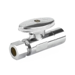 1/2" Sweat x 3/8" OD Compr. Straight Stop Valve (1/4-Turn), Lead-Free