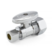 Everhot 5/8" OD Compr. x 3/8" OD Compr. Straight Stop Valve (1/4-Turn), Lead-Free - Image 1