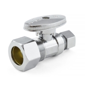 Everhot 5/8" OD Compr. x 3/8" OD Compr. Straight Stop Valve (1/4-Turn), Lead-Free - Image 2