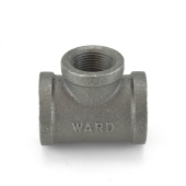 Ward 1-1/4" x 1-1/4" x 1" Black Tee (Domestic) - Image 2
