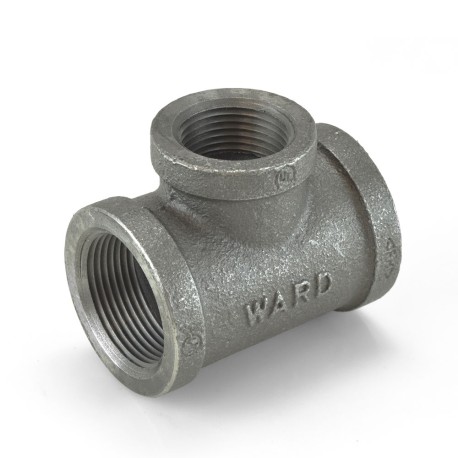 Ward 1-1/4" x 1-1/4" x 1" Black Tee (Domestic)